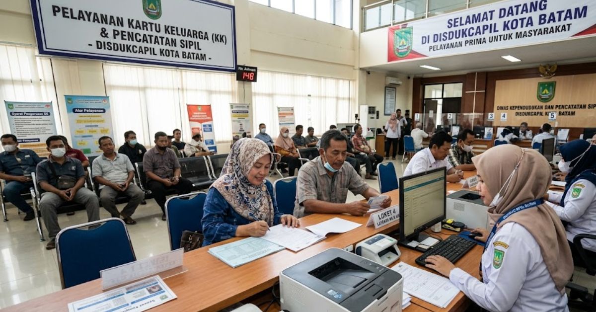 Warga mengurus Kartu Keluarga di kantor Disdukcapil Batam